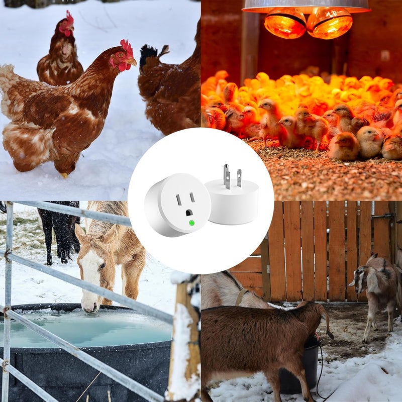 Makevivi Thermostatically Controlled Outlet - On at 32°F/Off at 50 °F, Thermostat Plug Outlet, No Need to Close Manually, for Chicken Water Coop Heater Heated Water Bowl Bird Bath Deicer Roof Cable (2 Pcs) - Image 5